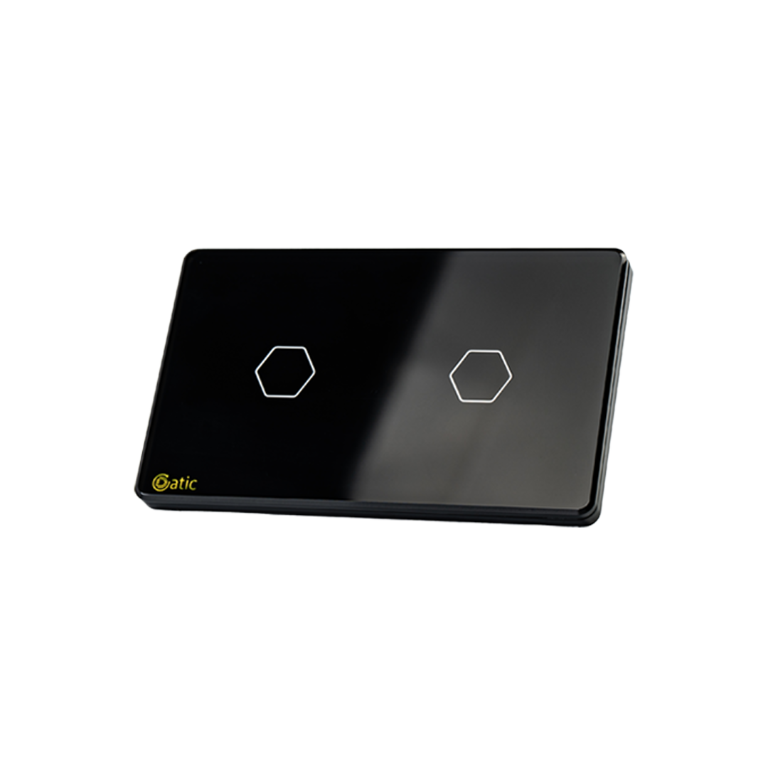 Công Tắc Hunonic Datic Wifi 2 Nút Đen/Trắng