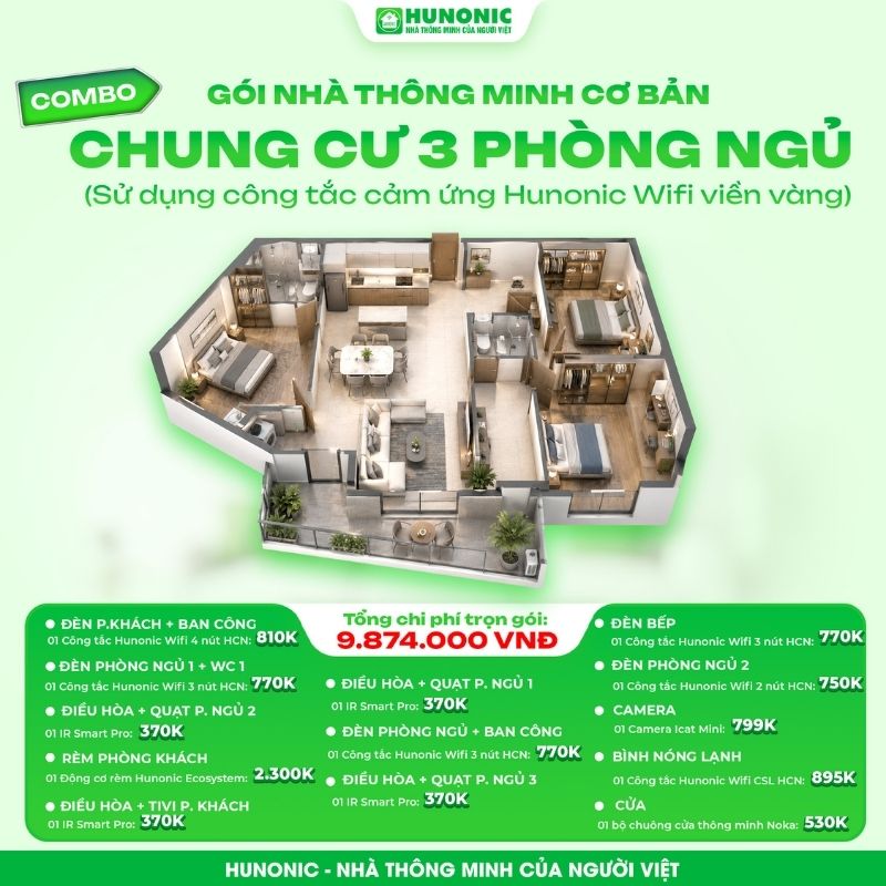 Gói chung cư 3 phòng ngủ