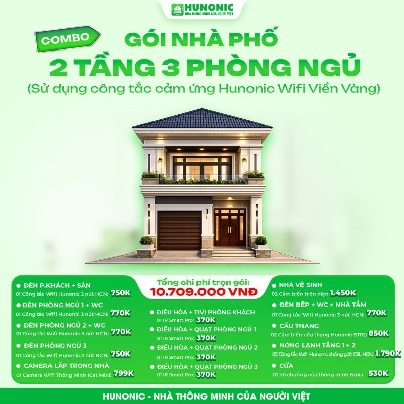 Gói nhà phố 2 tầng 3 phòng ngủ